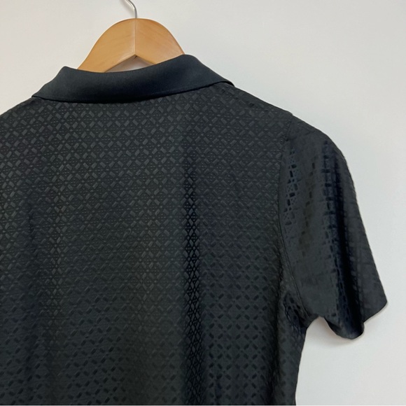 Antigua Women's Black Gold Polo Collared Shirt Textured Athletic Tennis Medium - Picture 2 of 6